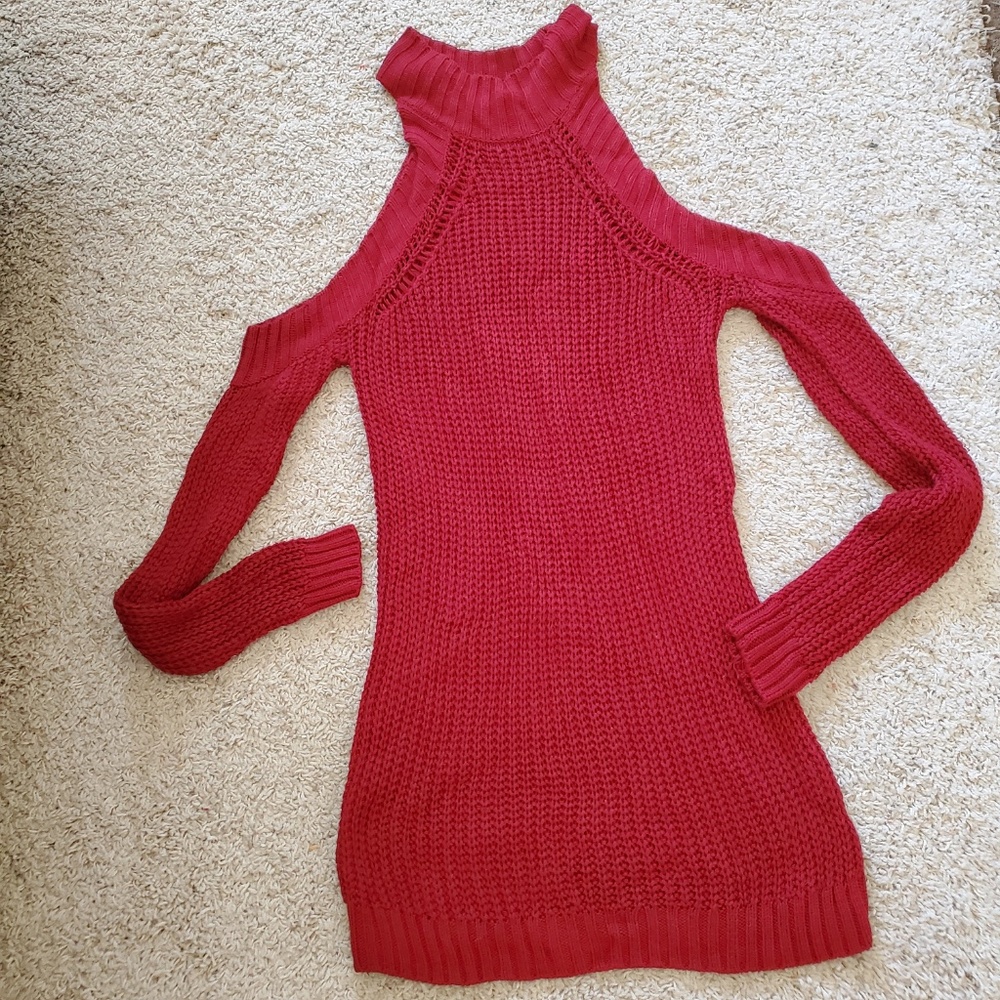 DAVI & DANI Red Knit Mini Dress